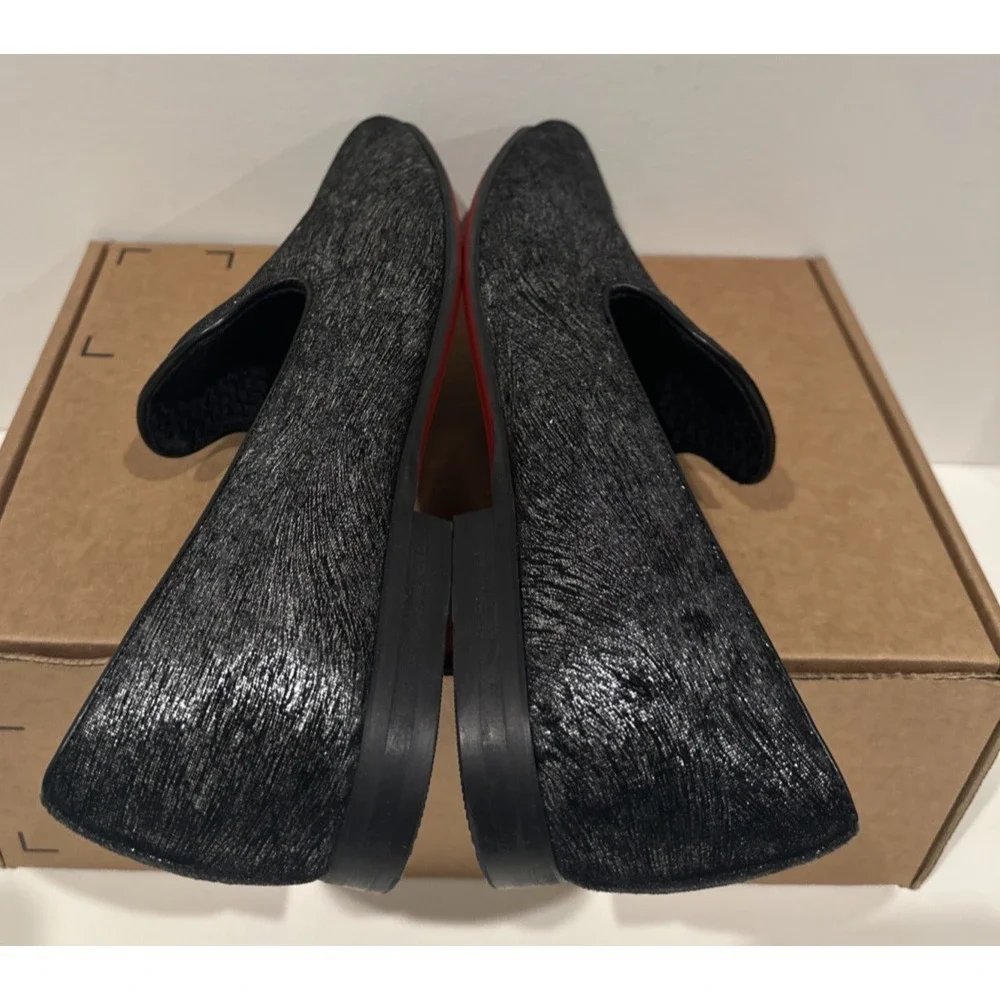 Giorgio Brutini Men Size 9.5M Glitter Shimmer Fabric Smoking Loafers Shoes Black